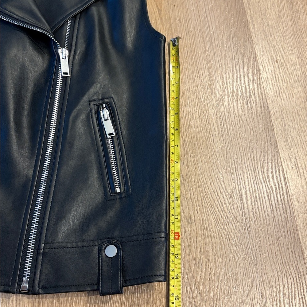 Deluc Black faux Leather Vest with Silver Accents - Picture 2 of 4